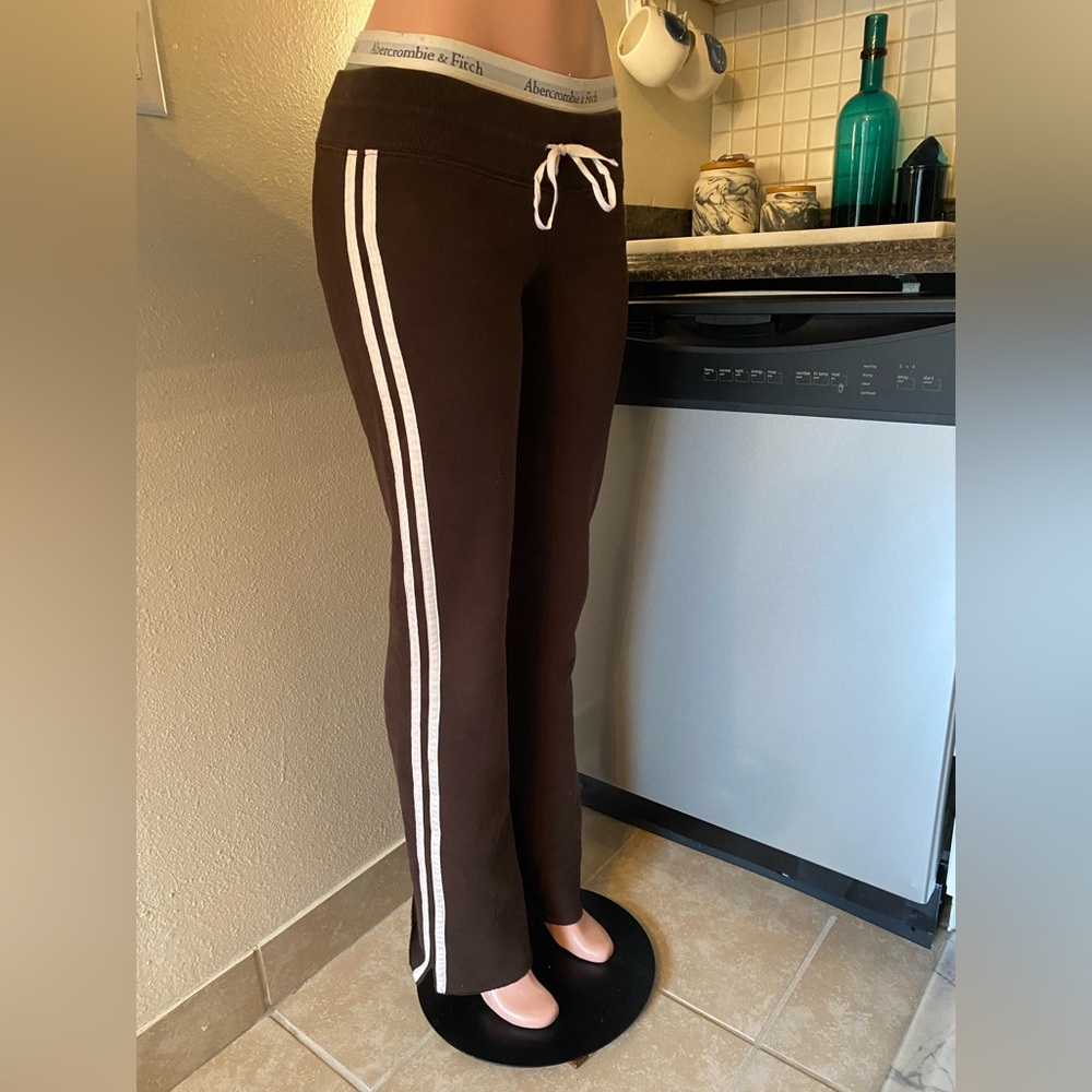Vintage RARE Abercrombie brown low rise flare sweats - Picture 8 of 14